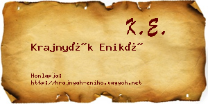Krajnyák Enikő névjegykártya